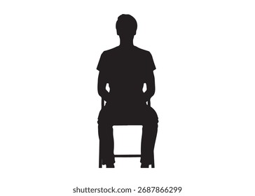 Vector art of silhouette of a man sitting on a chair