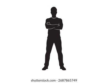 Vector art of silhouette of a man standing in full length