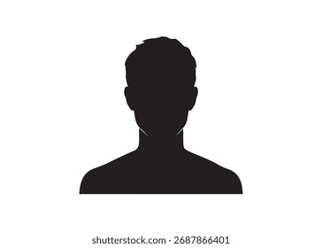 Arte vectorial de silueta de un hombre cabeza y hombros