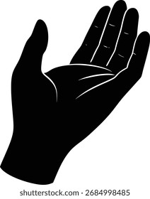 Arte vectorial de silueta de una mano abierta