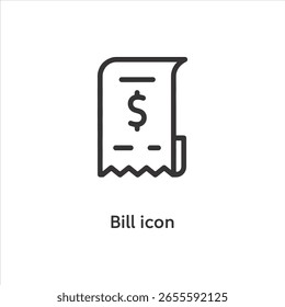 Arte vectorial de un simple ícono de billete con un signo de dólar