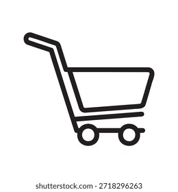 Arte vetorial de simples ícone de contorno preto de um carrinho de compras isolado em um
