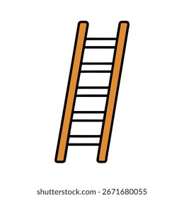 Vector art of simple cartoon illustration of a wooden ladder