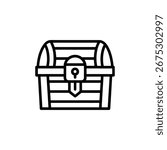 Vector art of simple line art icon of a treasure chest