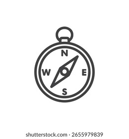 Arte vectorial de un simple icono de arte lineal de una brújula