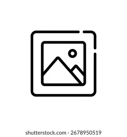 Arte vectorial del icono simple del paisaje de la montaña para la Ilustración vectorial del icono de la línea del Diseño web