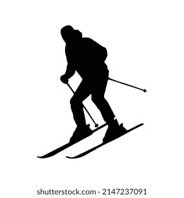 Vector Art of Skiing Silhouette Art