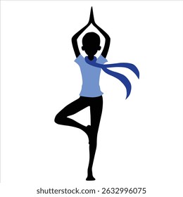 Vector art of a slim girl doing yoga perfect for wellness themes