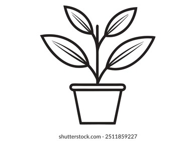 Arte vectorial de la Pequeña planta sobre fondo blanco