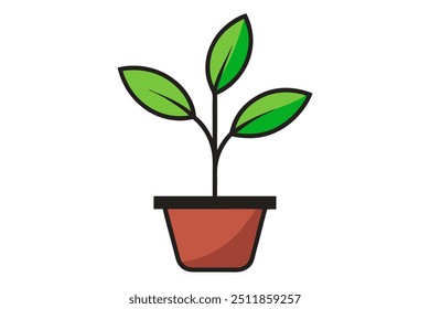 Arte vectorial de la Pequeña planta sobre fondo blanco