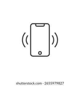 Vector art of smartphone icon with vibration or ringing waves