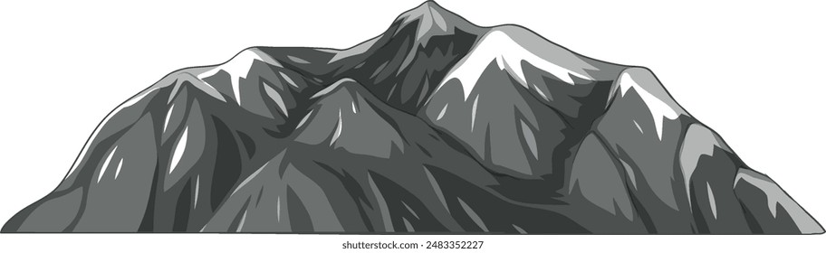 Vektorgrafik der schneebedeckten Berggipfel
