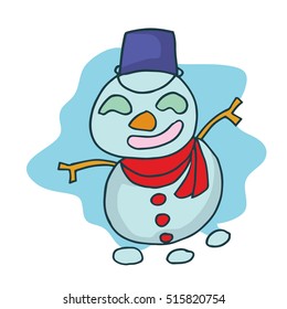 Vector art of snowman character