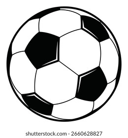 Arte vectorial de balón de fútbol aislado sobre fondo blanco