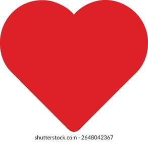 Vector art of a solid red heart isolated on white background