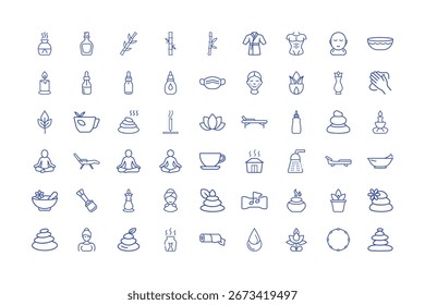 Vetor arte de spa e ícones de bem-estar