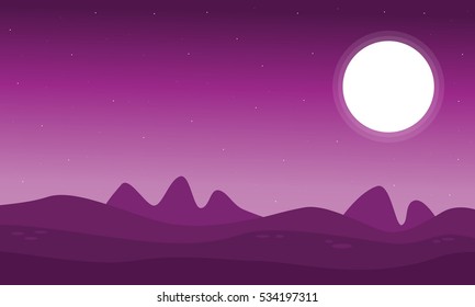 Vector art of space desert landscape