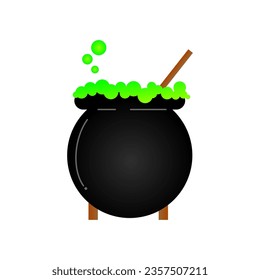 Vector art of spell or poison cooked in a barell