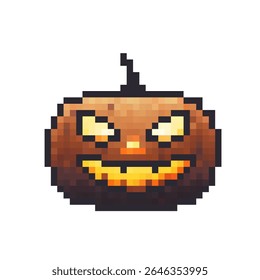 Vector art of a spooky pumpkin with a sinister grin, perfect for Halloween seasonal design projects and decorations