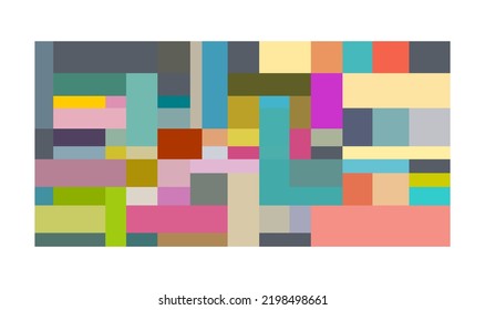 Vector art with squares of various colors and sizes for wall decoration or interior