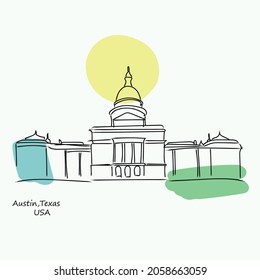 Its a vector art of the state capitol in Austin ,Texas USA. This art can be used as postcard.