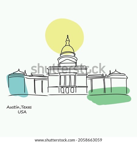 Its a vector art of the state capitol in Austin ,Texas USA. This art can be used as postcard.