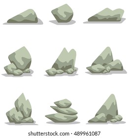Vector art of stone style collection stock
