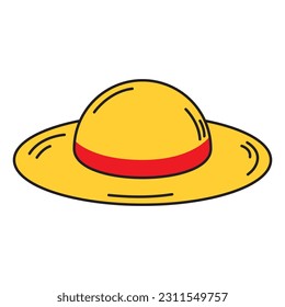 Vector art of straw hat, icon and graphic design