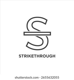 Vector art of strikethrough icon isolated on white background for graphic design