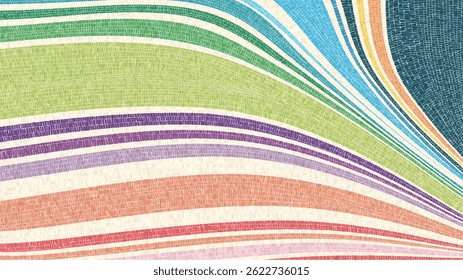 Vector art stripes mosaic background