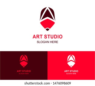 vector art studio logo. logo design studio