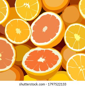Vektorkunst von stilisierten Orangen auf Hintergrund