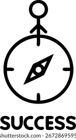 Arte vectorial de la brújula de éxito