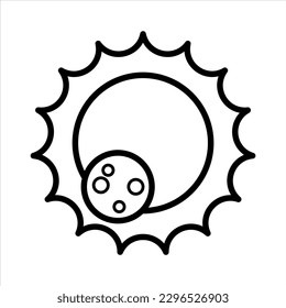 Arte vectorial del sol y la luna, ilustración vectorial de la luna que cubre el sol