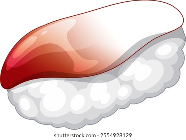 Vector art of sushi nigiri with fish topping