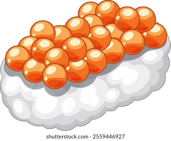 Vector art of sushi topped with salmon roe