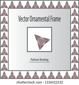 Vector art of three-cornered symbol. Minimalistic triangle geometric logo with ethno style. Triangular abstract sacral geometry.