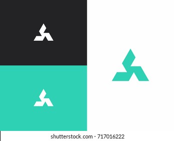 Vector art of three-cornered symbol. Minimalistic triangle geometric logo with ethno style. Triangular abstract sacral geometry.