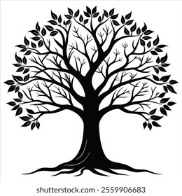 vector art tree shelwhitee style