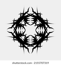 vector art tribal tattoo black mandala unique attractive symmetrical for decoration or fabric motifs and others