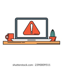 Vector Art Troble Laptop Illustration