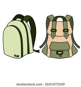 vector art of two bags for school and educational themed editing at school and others