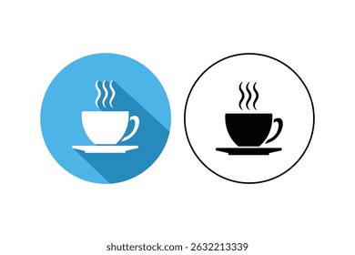 Vector art of Two coffee cup icons in different styles