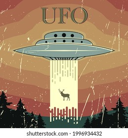 Vector art with UFO concept.