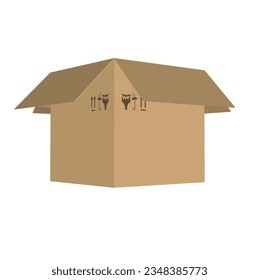 Vector Art: Unveiling Open Cardboard Box