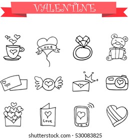 Vector art of valentine with hand draw