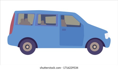 Vector art of van car on white background