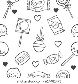 Vector art various candy doodle style