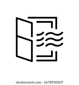 Arte vectorial de ícono de ventilación para la Ilustración vectorial de ícono de línea de concepto de aire acondicionado