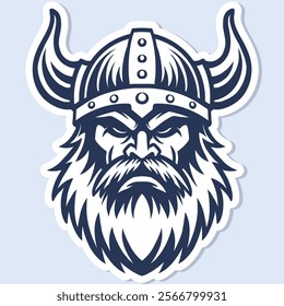 Vector art viking head outline logo esport emblem